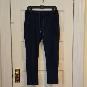Apana Blue Joggers with Tapered Leg and Elastic Waistband